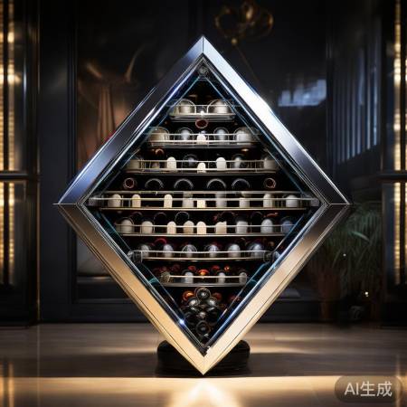 时尚菱形红酒柜，吸睛设计效果图