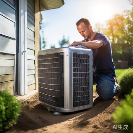 室外机安装完毕，防风固噪靠窗旁