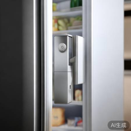 美的冰箱，一按门把，开关机自如