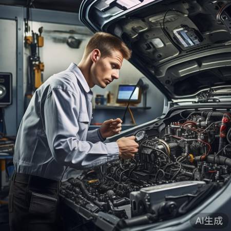 维修师傅上门，故障诊断中。