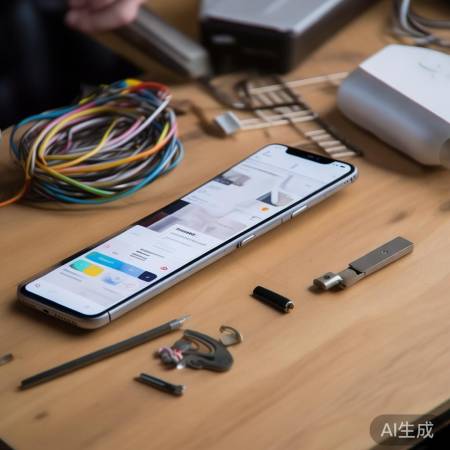 锁、螺丝刀、线、连接器+手机=