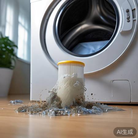 洗衣机滤网堵塞，定期清理，排水