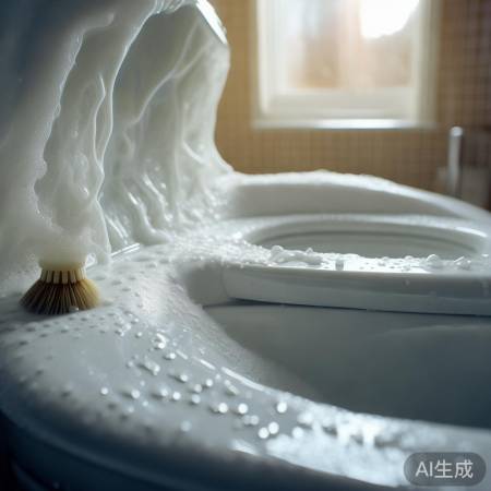 马桶内部清洁，缝隙刷净。