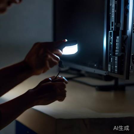 手电筒照亮，电视按钮显。