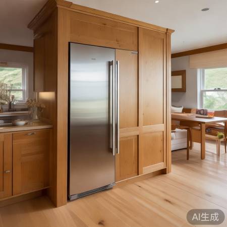 客厅餐边柜巧连冰箱,打造一体化家居空间 客厅餐边柜巧连冰箱,打造一体化家居空间
