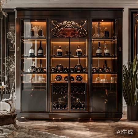 轻奢红酒酒柜高级装修图集