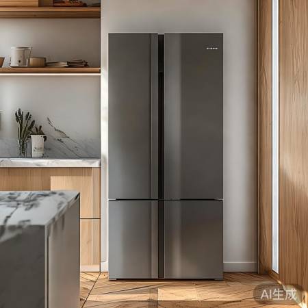 灰色法式设计冰箱：独特嵌入，时尚生活新选择