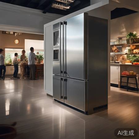 灰色法式设计冰箱：独特嵌入，时尚生活新选择
