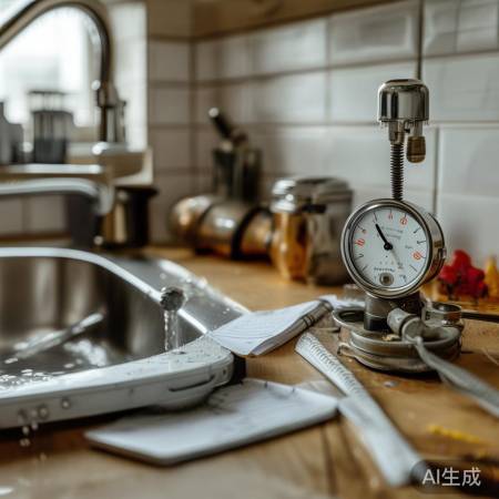 水压低，水流小，检查水表。