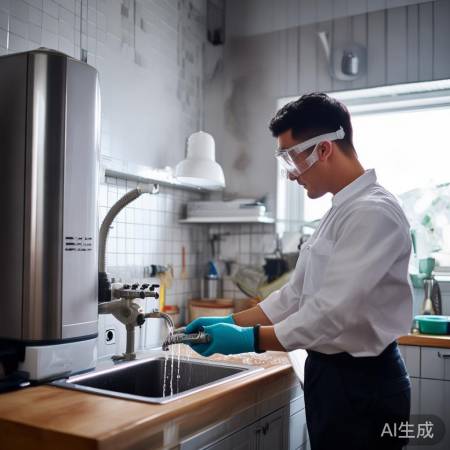 清洗热水器后装好