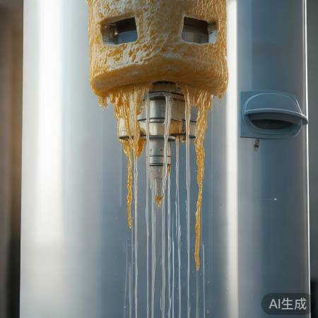 热水器水垢积存，水量变小